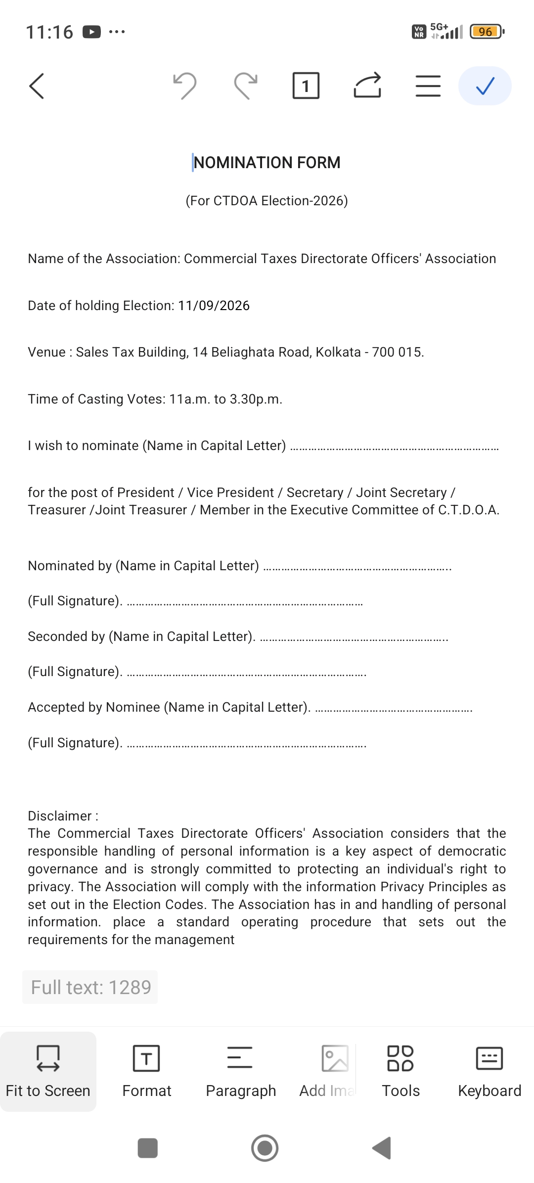 Nomination Form
